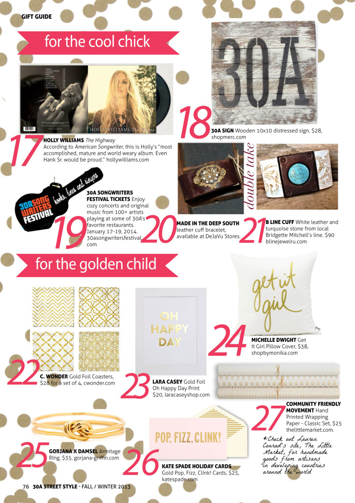 30A Street Style Holiday Gift Guide Cool Chick Golden Child