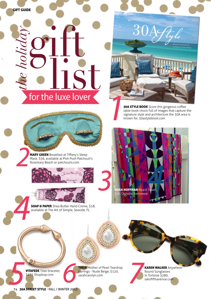 30A Street Style Holiday Gift Guide Luxe Lover