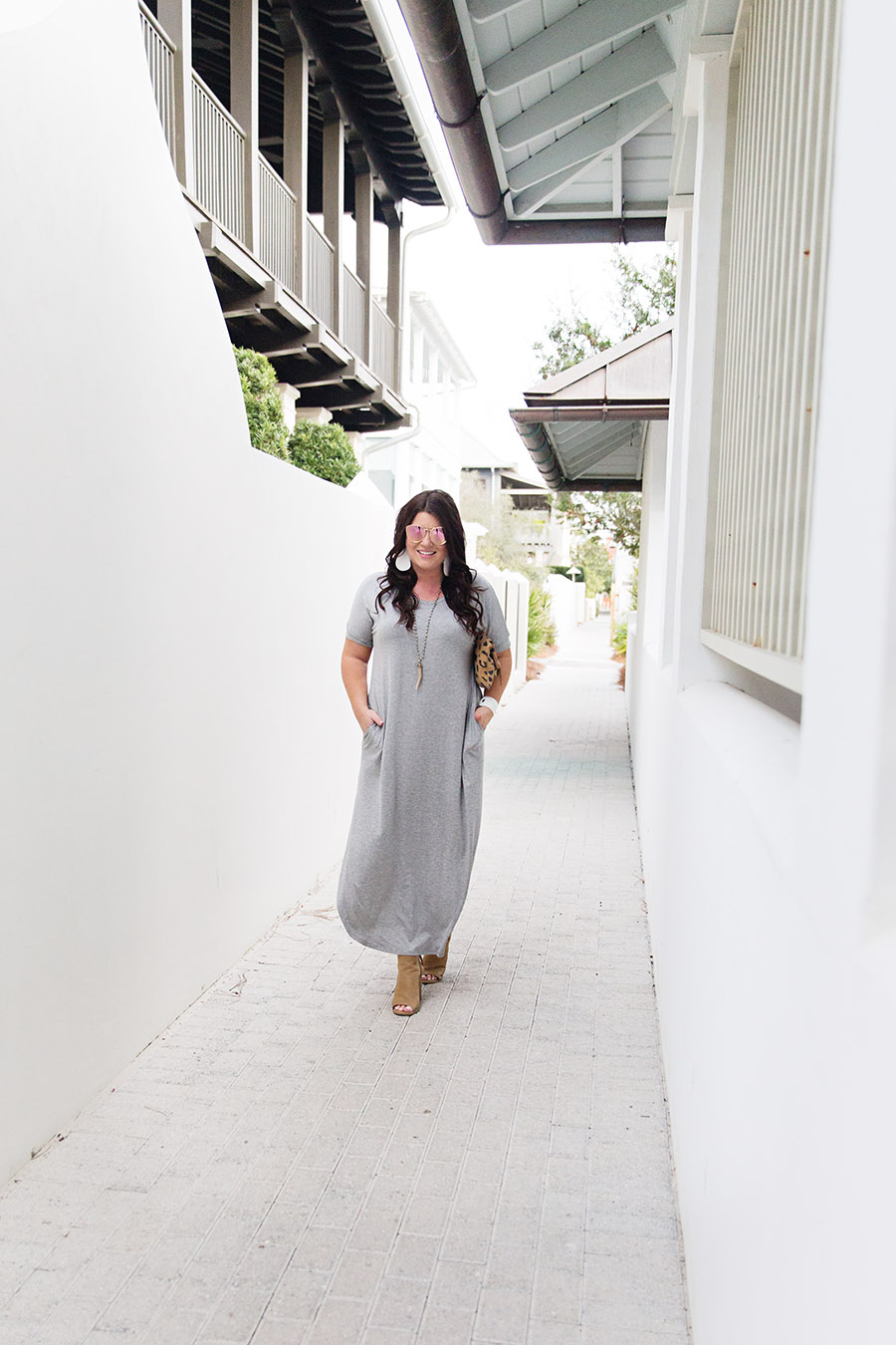 Grey T-shirt Maxi Nickel and Suede Earrings 