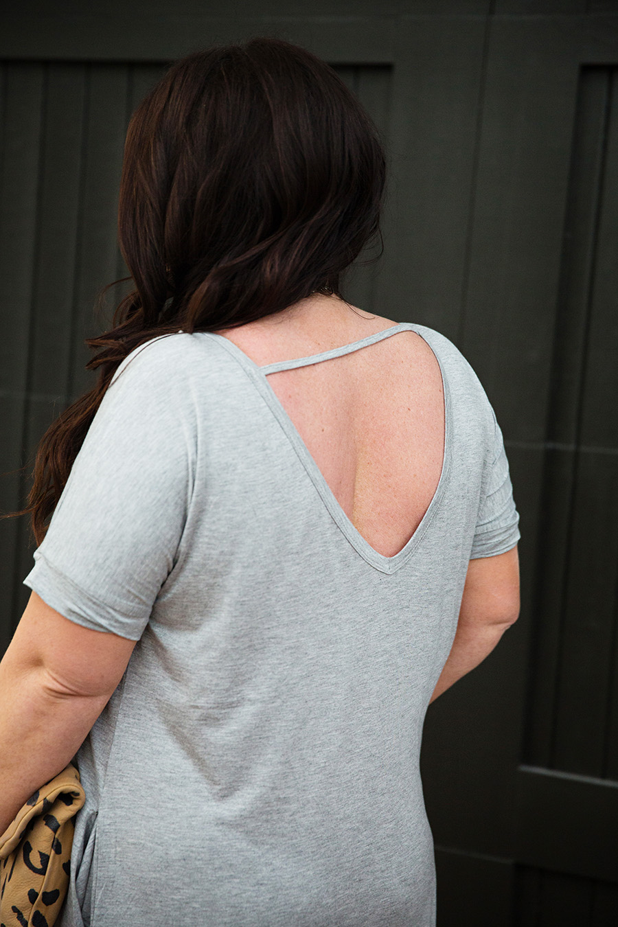 Grey Tshirt Maxi Nickel and Suede Earrings 