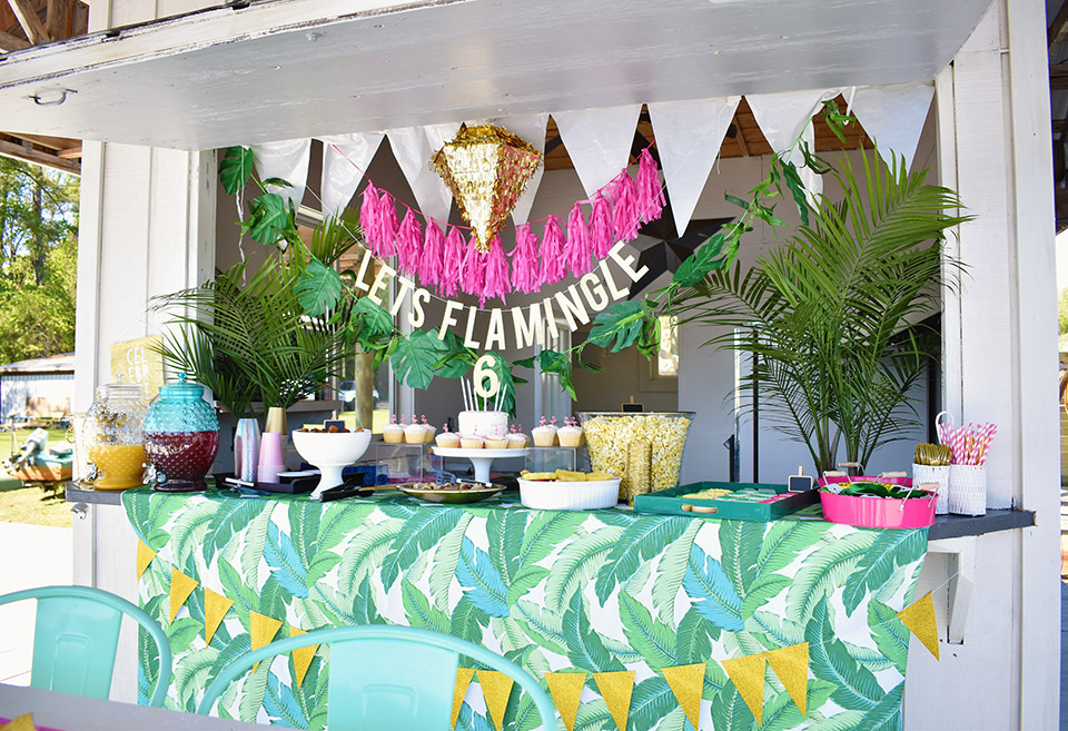 6th Birthday Flamingle - Party Setup