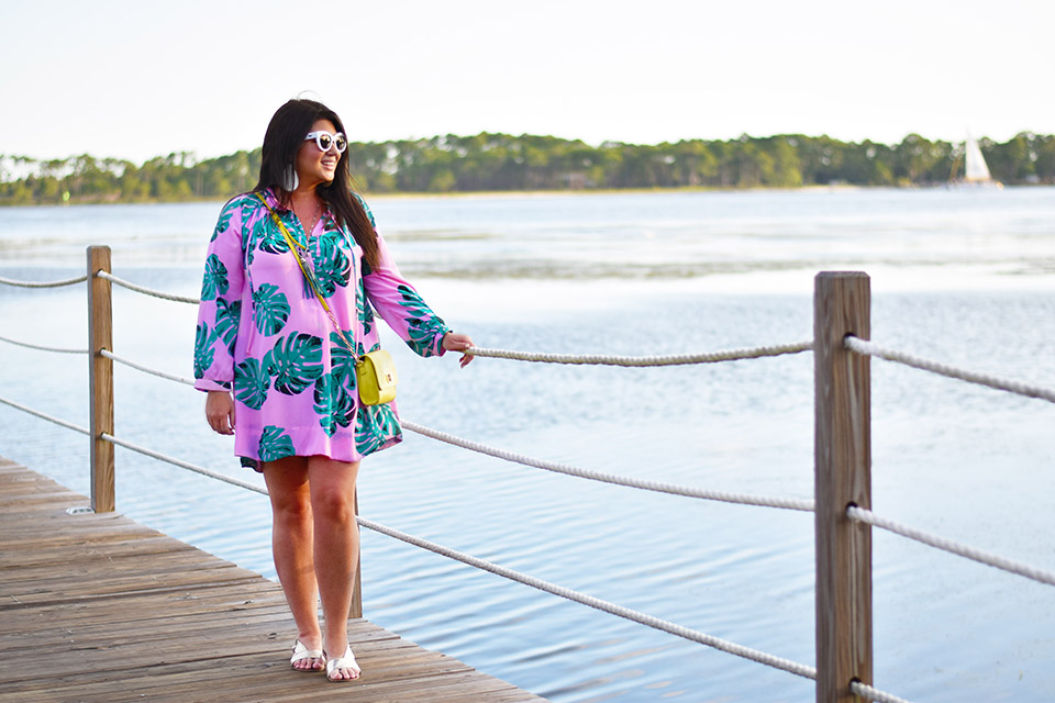 30A Street Style Sheraton Bay Point Boardwalk Palm Print