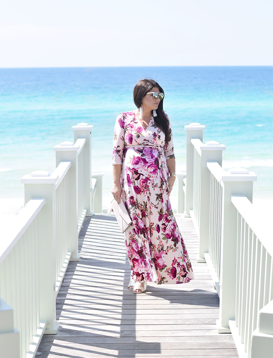 30A Street Style Maternity Dress in Seaside