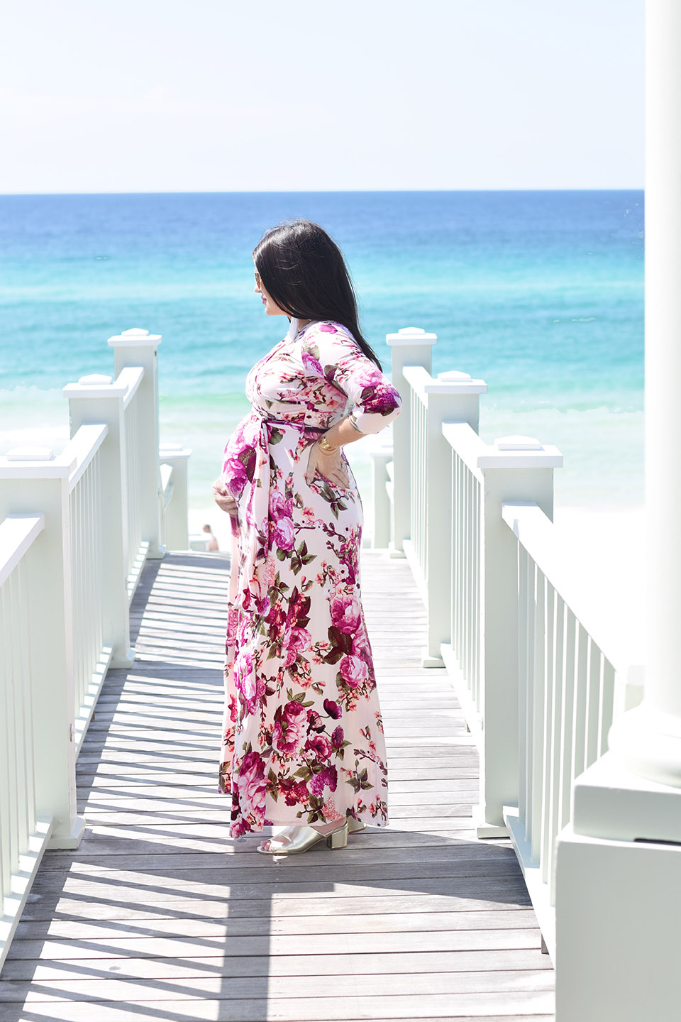 30A Street Style PinkBlush Maternity Maxi in Seaside