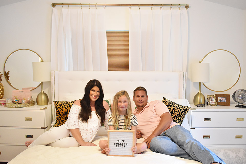 Baby Name Announcement - Family Photos in Bed