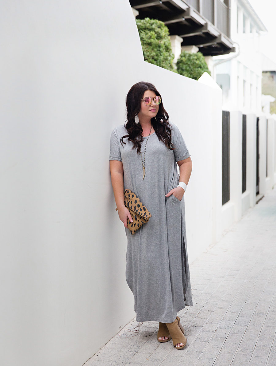 Grey Tshirt Maxi Nickel and Suede Earrings