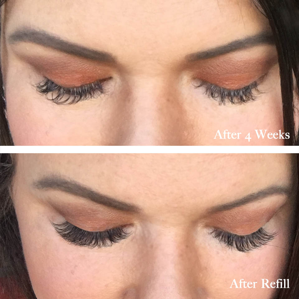 Before and After Lash Extension Refill