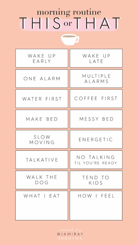 Instagram Story Templates Morning Routine