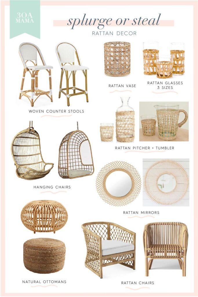 30A Mama Shopping - Home Splurge or Steal - Rattan Decor