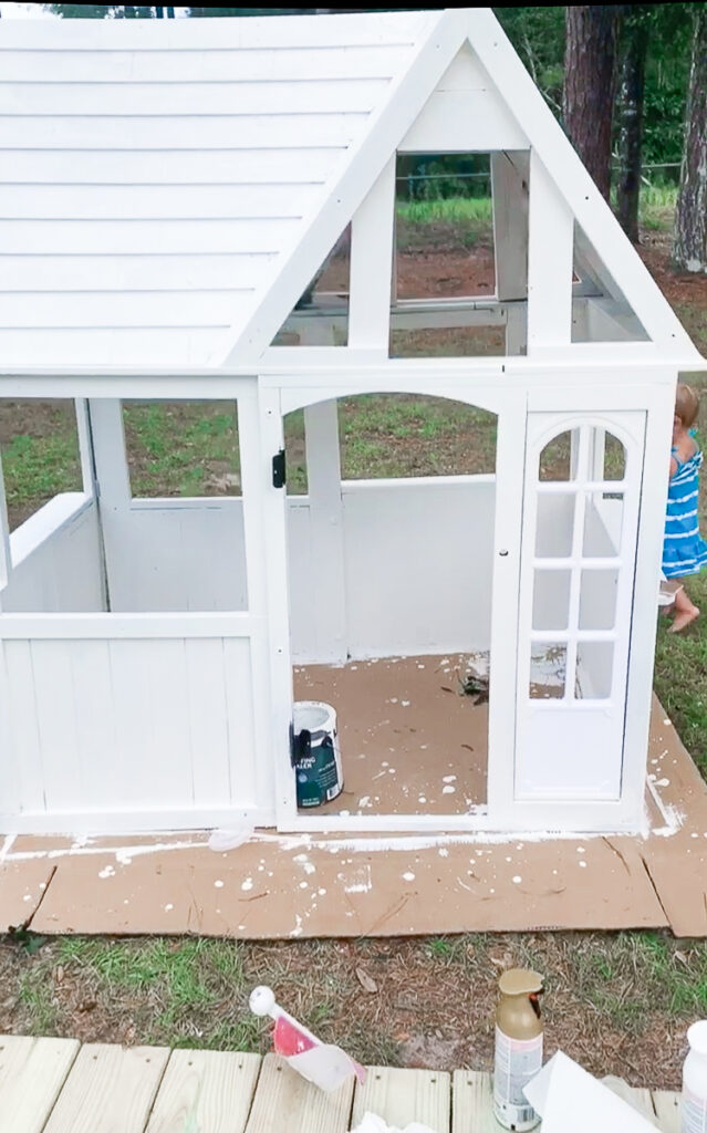 KidKraft Playhouse Makeover - Beach House 30A Mama Painting Solid Stain