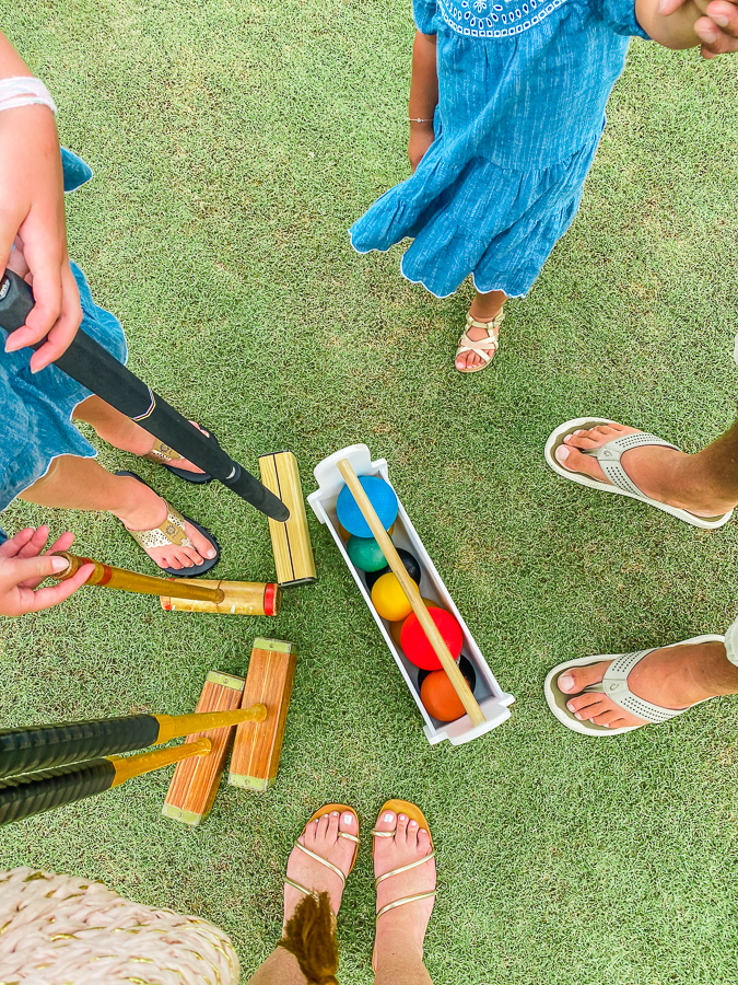 30A Mama Jekyll Island family vacation playing croquet