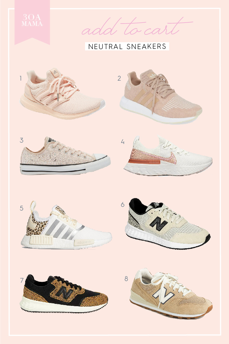 30A Mama In My Cart Neutral Sneakers - Blush Sneakers, Leopard Sneakers