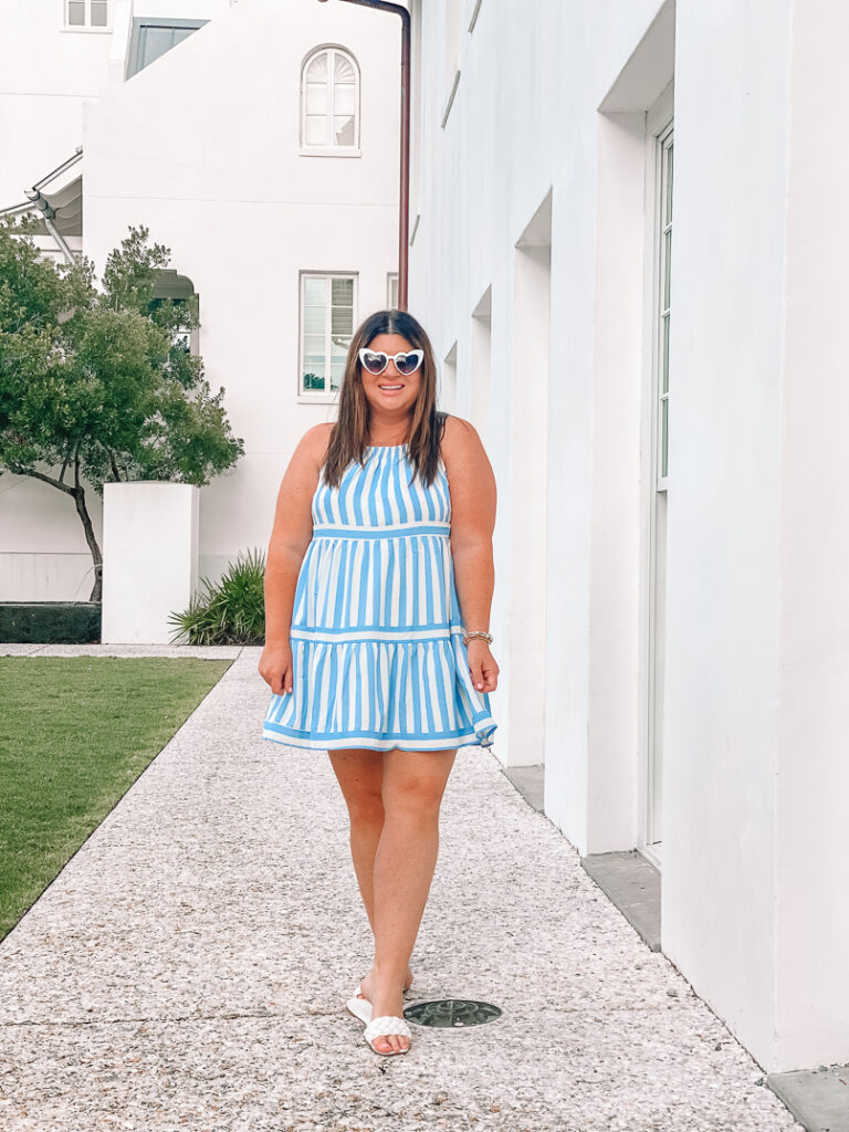 30A Mama - Cabana Stripe Dress Blue