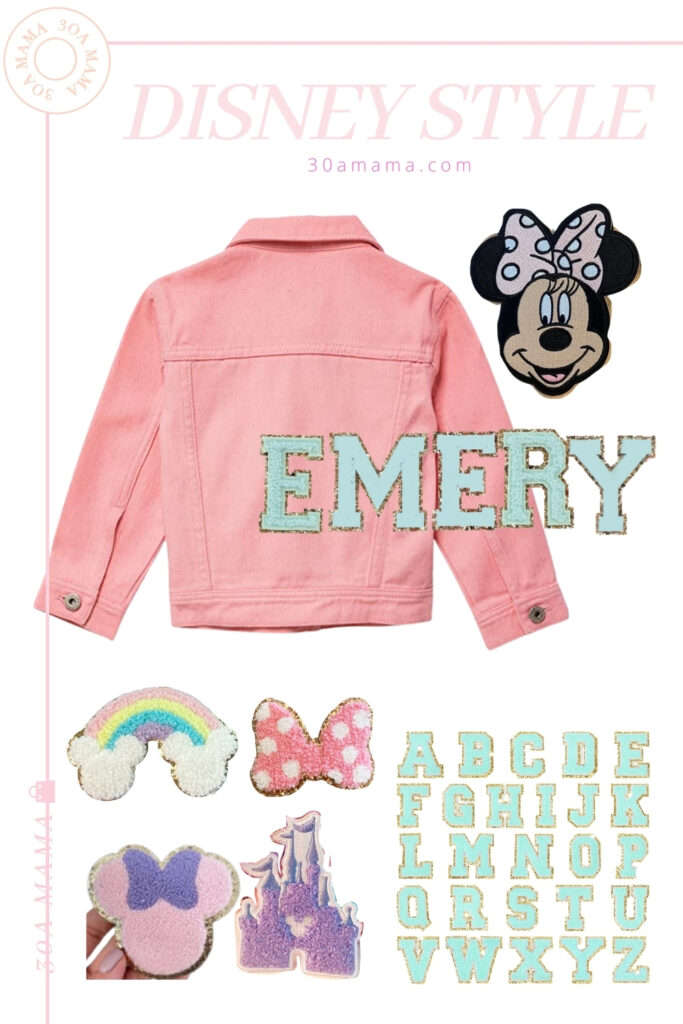 30A Mama Disney Style letter jacket Magic Kingdom