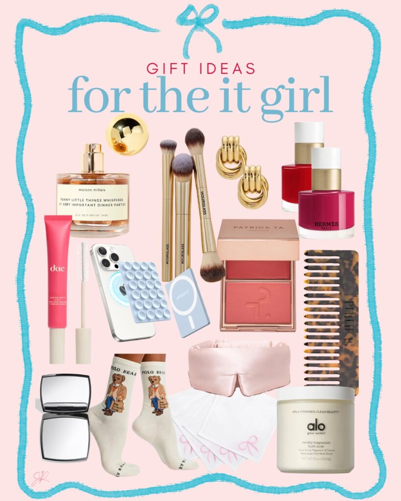 Jami Ray gift ideas for the it girl Hermes Hourglass makeup brushes French comb Chanel compact dye brush eye mask Anthropologie 