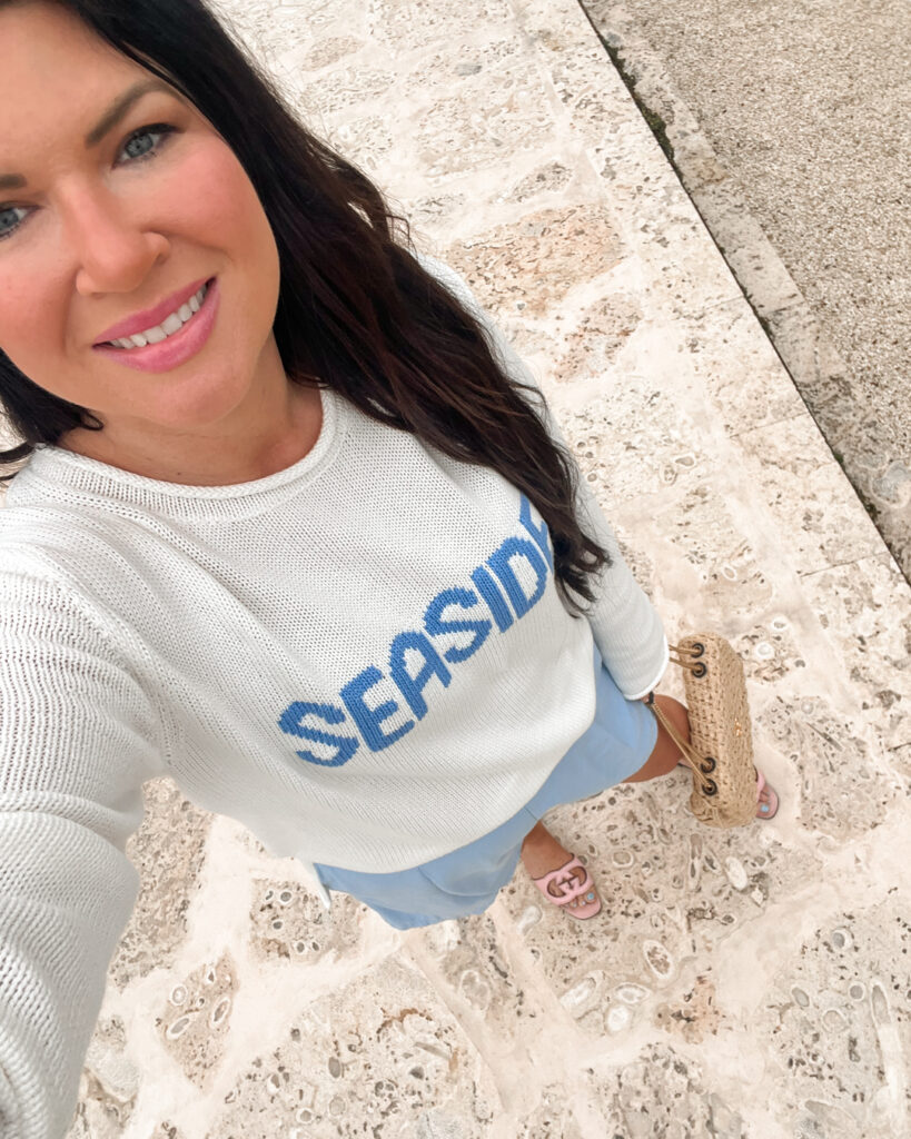 Jami Ray wearing The Seaside Style Seaside sweater Ellsworth Ivy