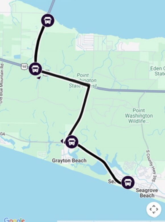 Seaside shuttle route 331 to Seaside Central Square