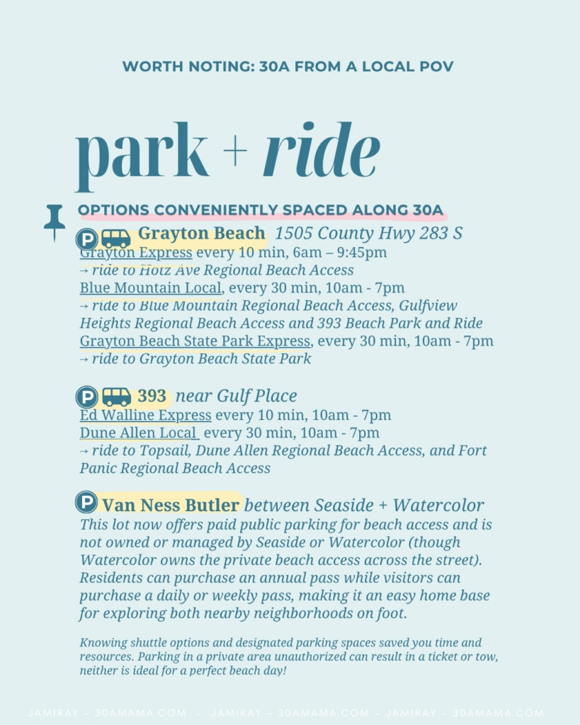 Where to go to the beach on 30A shuttle