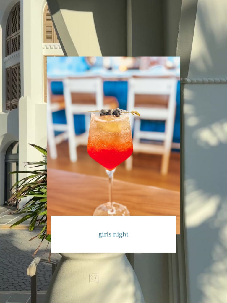 Everything we ordered at Indaco Alys Beach Indigo cocktail