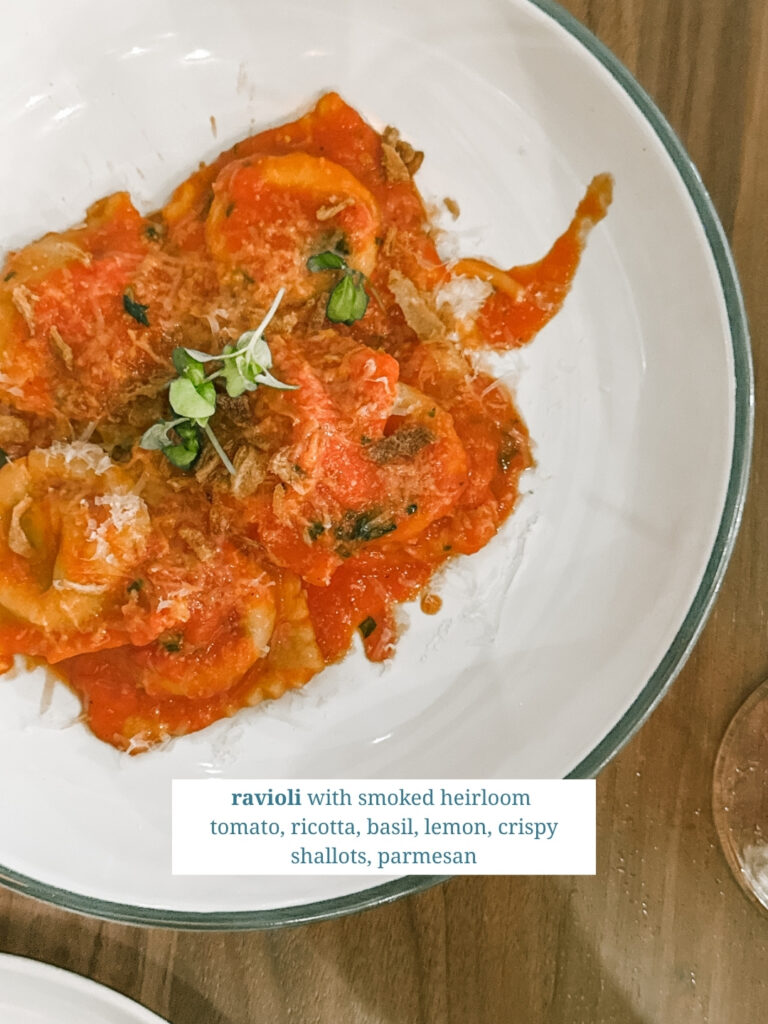 Everything we ordered at Indaco Alys Beach ravioli